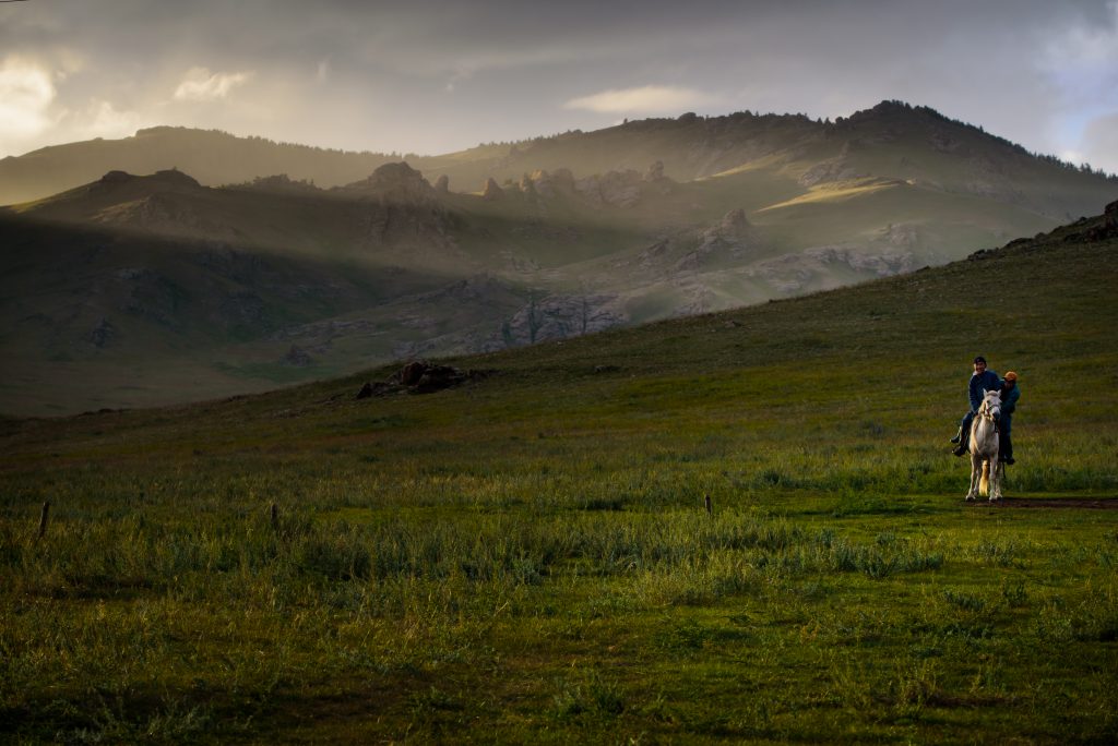 Mongolian horse riding