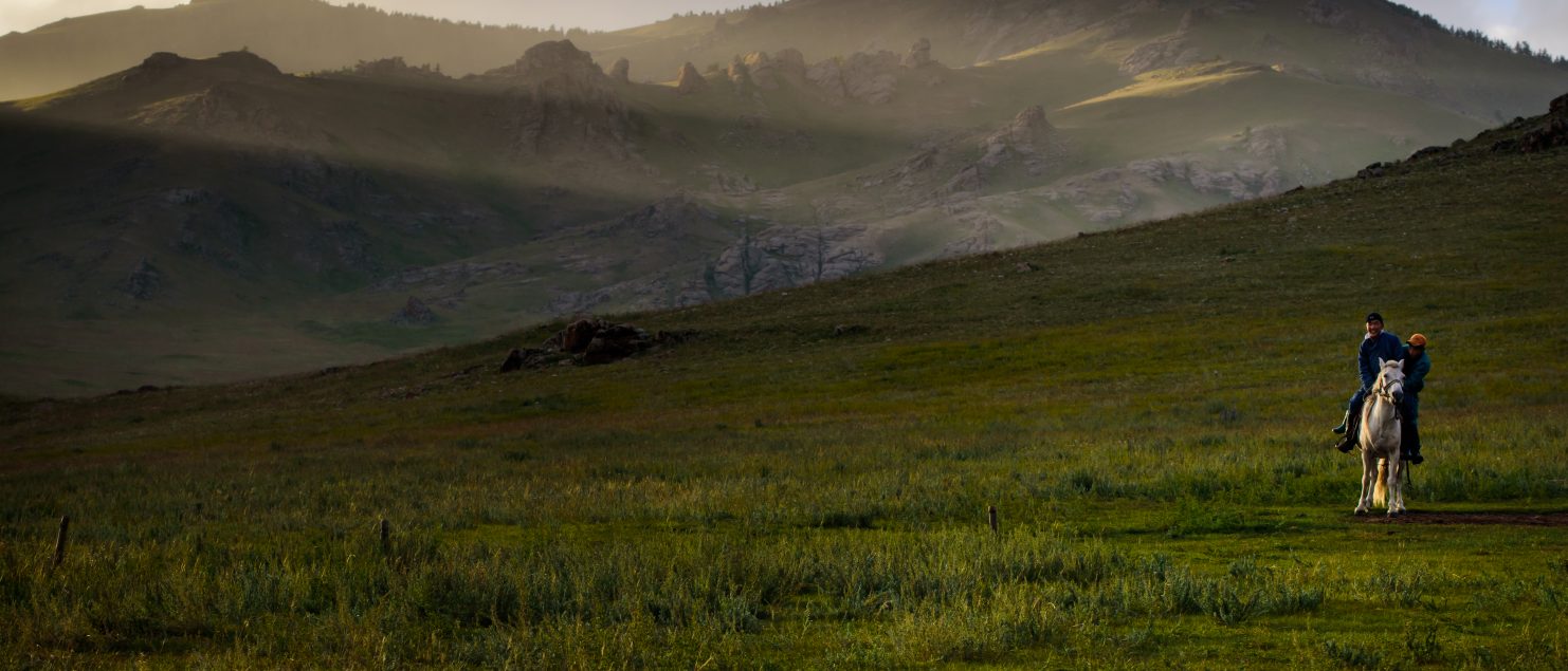 Mongolian horse riding