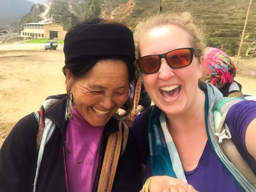 Jen Williams, Launch Your Travels, Laughing with a local villager in Sapa, Vietnam